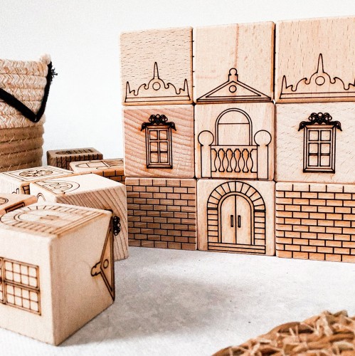 Klocki konstrukcyjne Kamieniczki Wooden Way