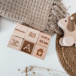 Drewniana metryczka - pamiątka narodzenia dziecka - klocki do wyboru