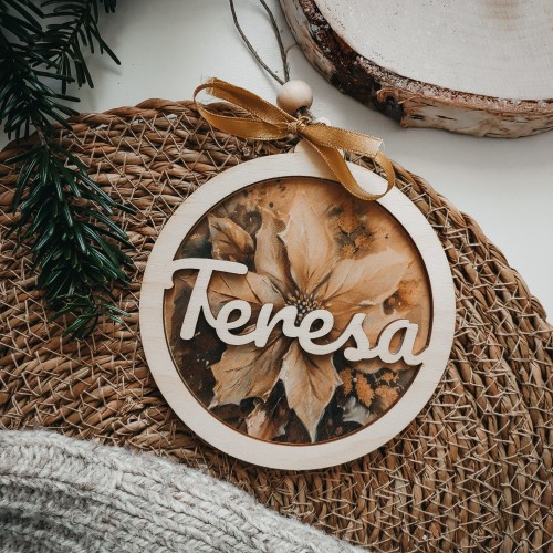 Drewniana bombka z imieniem