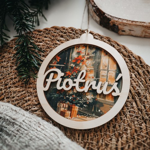 Drewniana bombka z imieniem