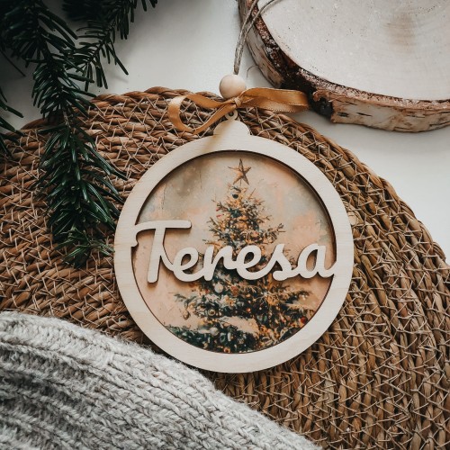 Drewniana bombka z imieniem