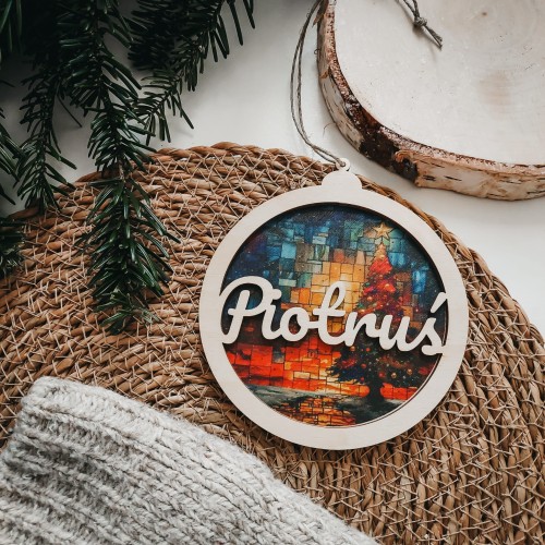 Drewniana bombka z imieniem