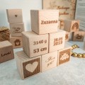 Drewniana metryczka - pamiątka narodzin dziecka - prezent na chrzest