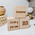 Drewniana metryczka - pamiątka narodzenia dziecka - Minimal