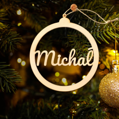 drewniana bombka z imieniem
