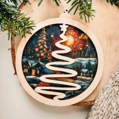 drewniana bombka na choinkę